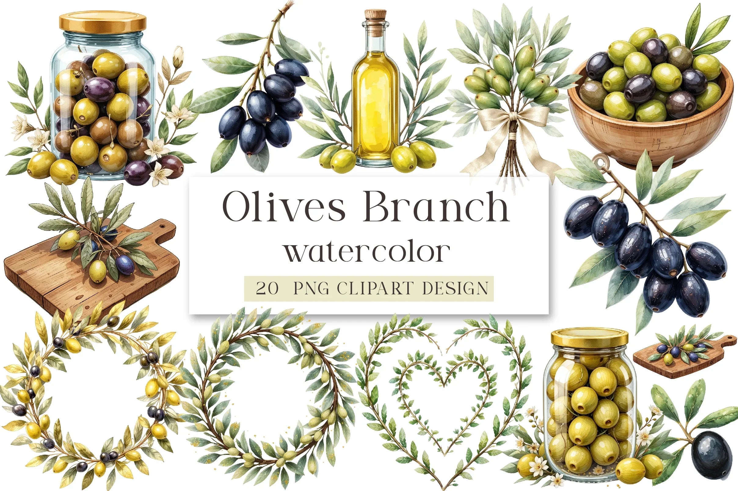 Olive Branch Clipart Bundle - CraftNest - Digital Crafting and Art