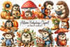 Autumn Hedgehogs Clipart Bundle