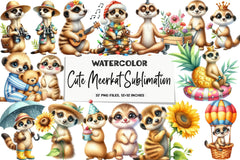 Cute Meerkat Clipart Bundle - CraftNest - Digital Crafting and Art