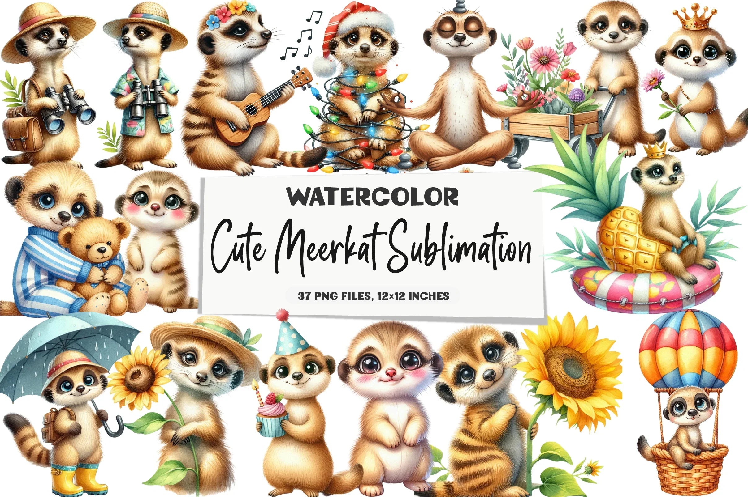 Cute Meerkat Clipart Bundle - CraftNest - Digital Crafting and Art