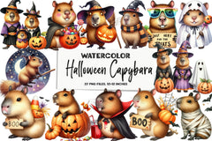 Halloween Capybara Clipart Bundle - CraftNest - Digital Crafting and Art