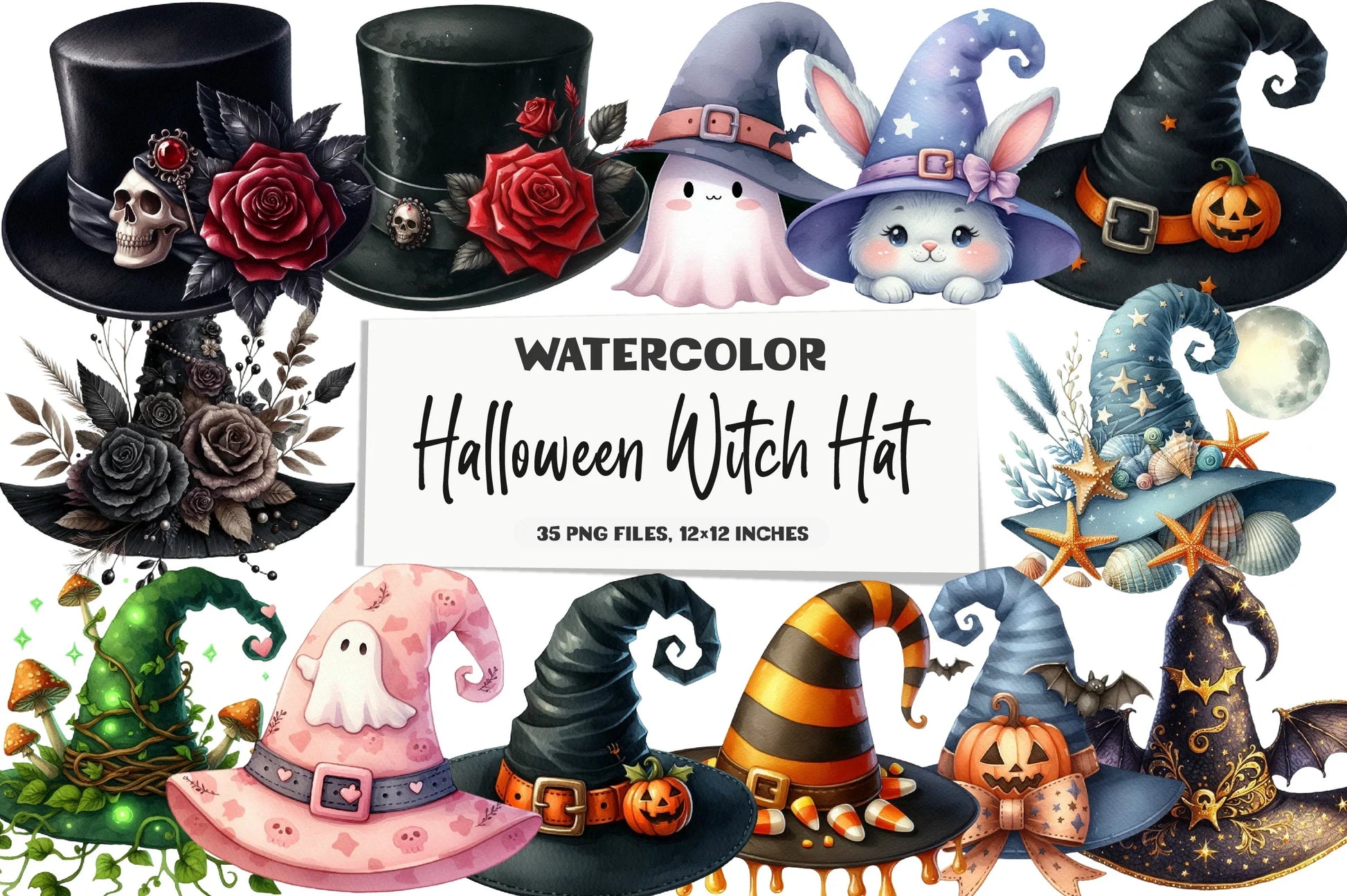 Halloween Witch Hat Clipart Bundle - CraftNest - Digital Crafting and Art