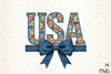 USA 4th of July Coquette Bow Flowers Clipart Bundle 2