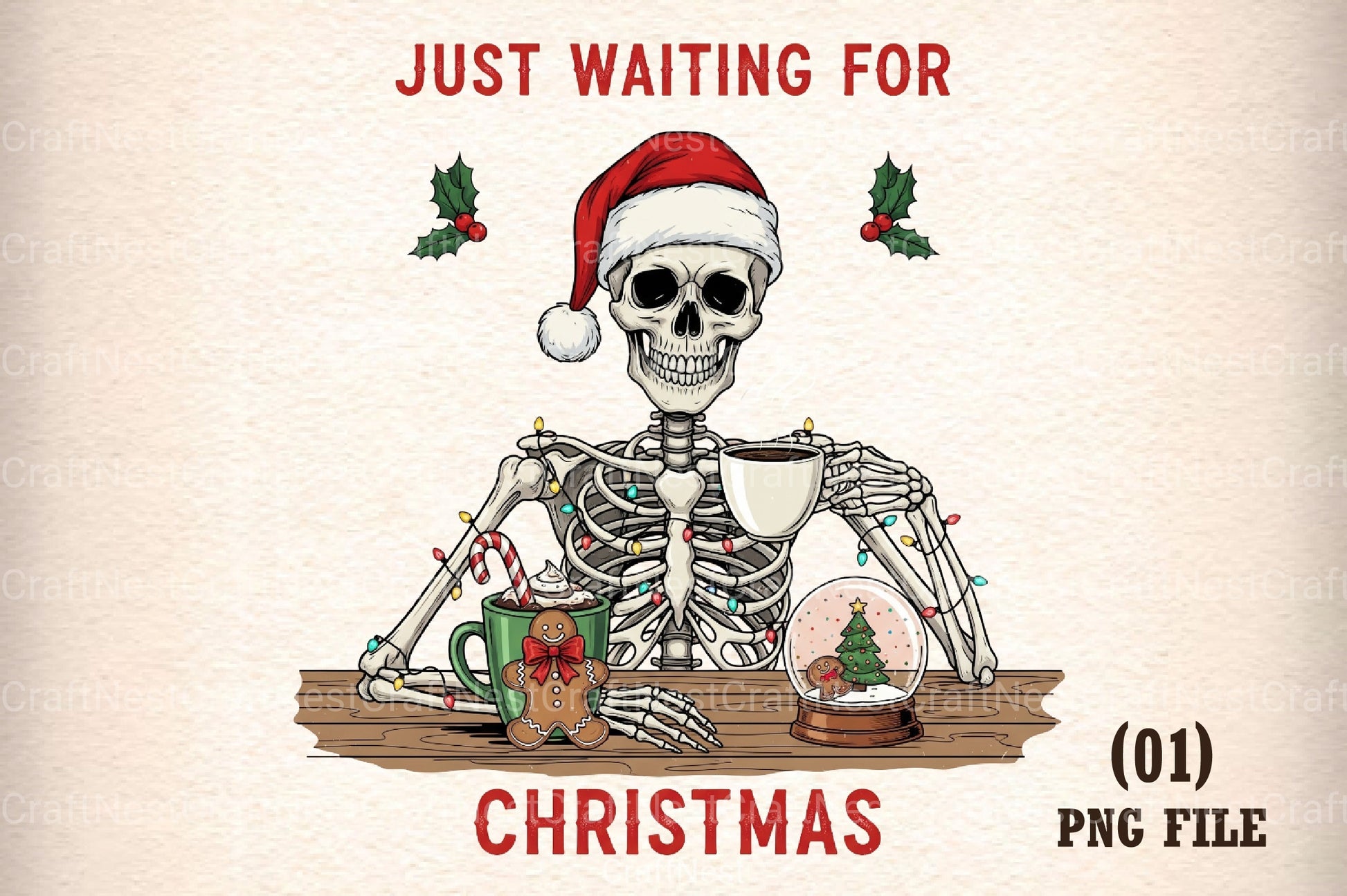 Funny Skeleton Christmas Clipart Bundle 2 - CraftNest - Digital Crafting and Art