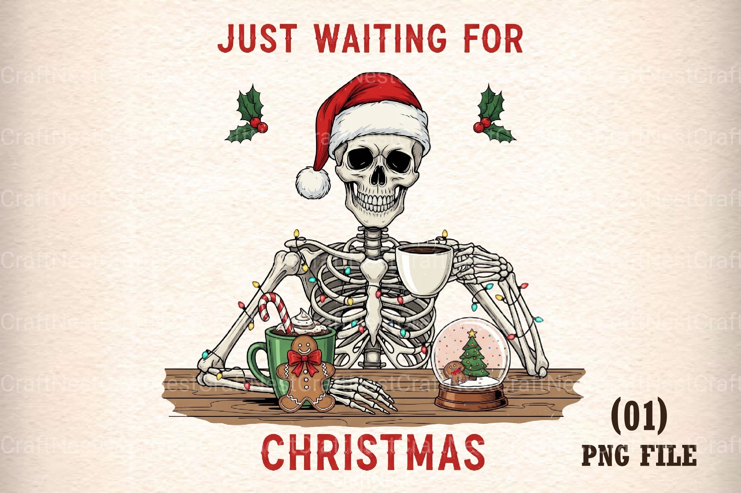 Funny Skeleton Christmas Clipart Bundle 2 - CraftNest - Digital Crafting and Art