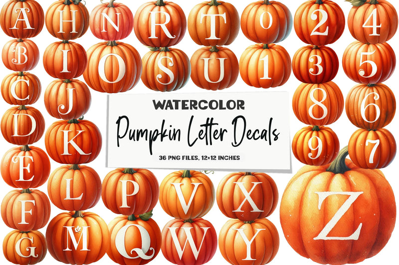 Pumpkin Letter Decals Clipart Bundle - CraftNest - Digital Crafting and Art