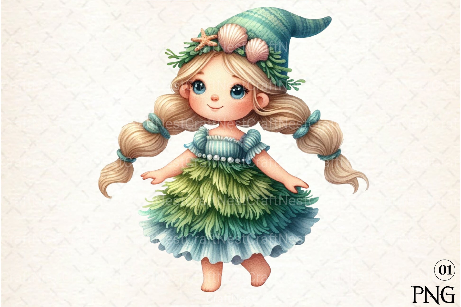 Seashell Gnome Clipart Bundle 2 - CraftNest - Digital Crafting and Art