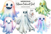 Iridescent Halloween Ghost Clipart Bundle
