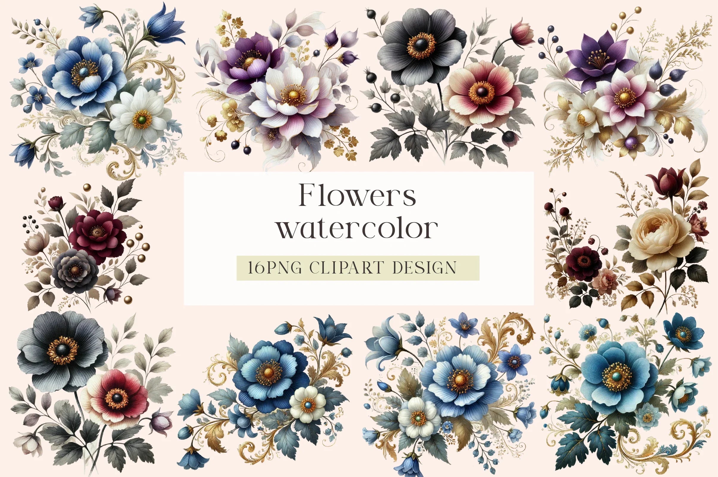 Flower Clipart Bundle - CraftNest - Digital Crafting and Art