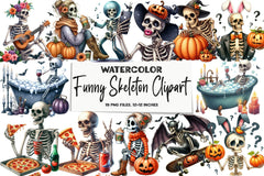 Funny Skeleton Clipart Bundle - CraftNest - Digital Crafting and Art