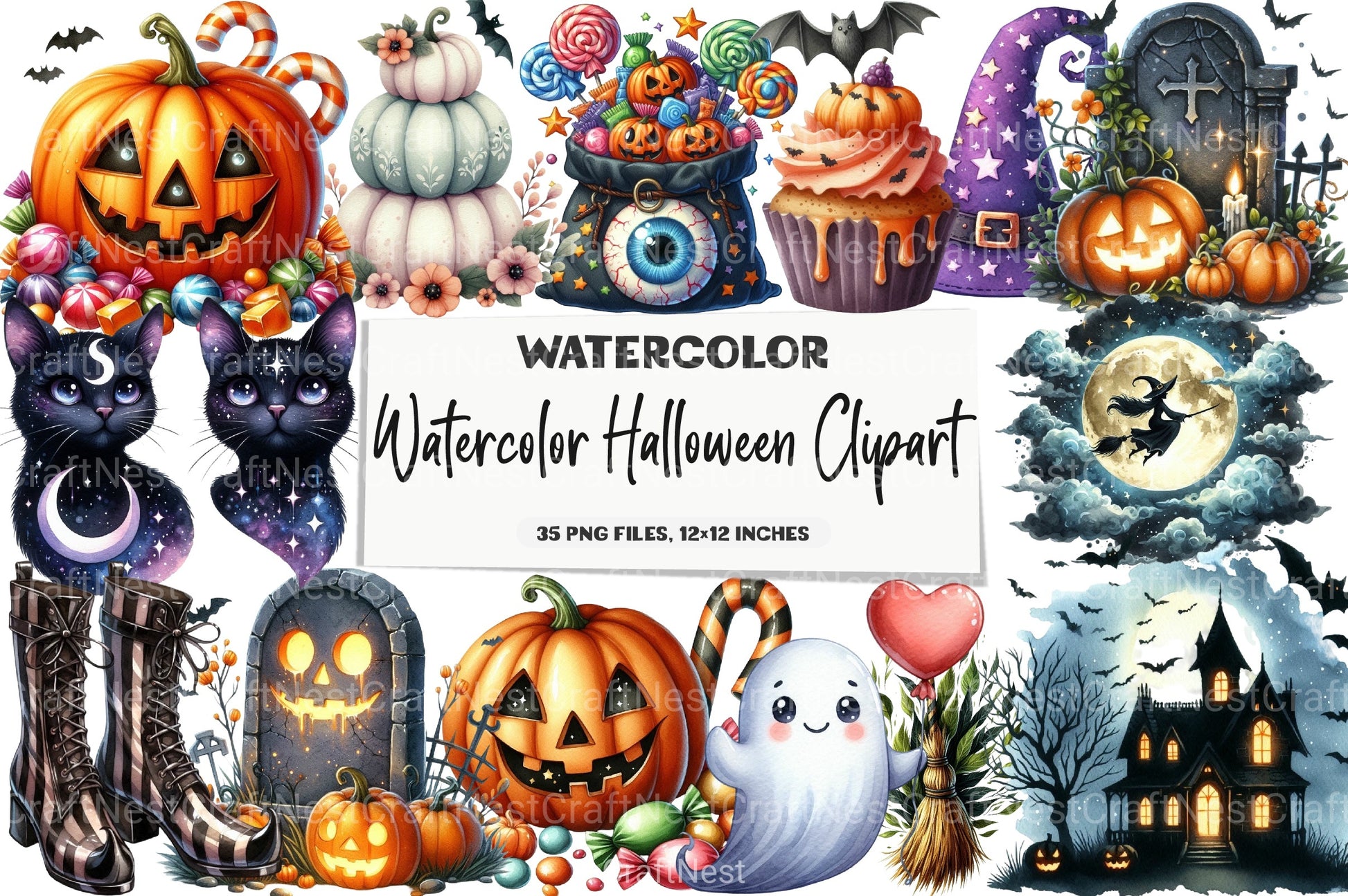 Halloween Clipart Bundle 53 - CraftNest - Digital Crafting and Art
