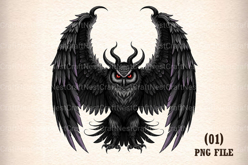 Gothic Owl Clipart Bundle - CraftNest - Digital Crafting and Art