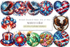 Round Stained Glass 4th of July Clipart Bundle