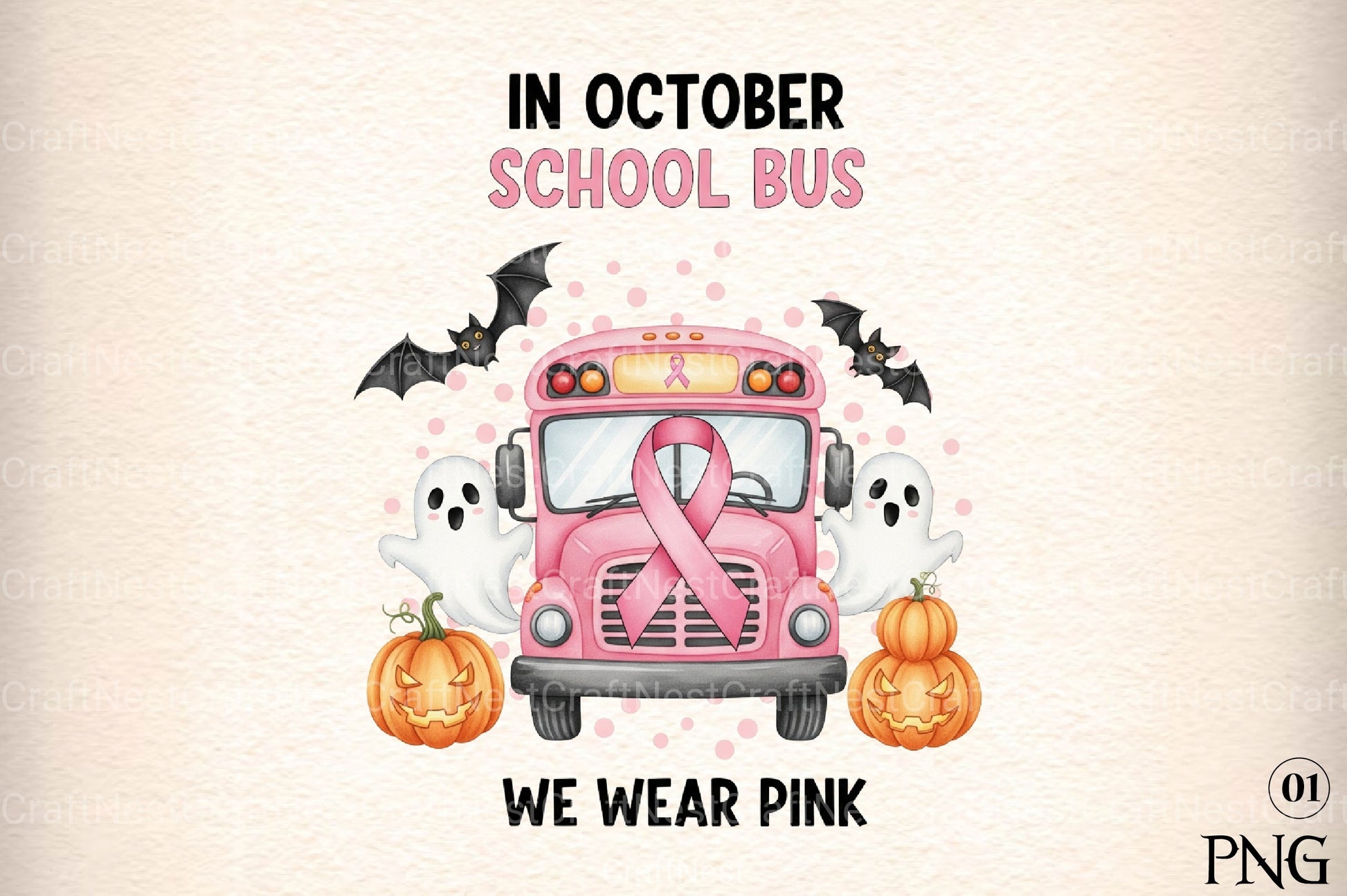 Halloween Breast Cancer Clipart Bundle 1 - CraftNest - Digital Crafting and Art