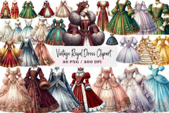 Vintage Royal Dress Clipart Bundle - CraftNest - Digital Crafting and Art