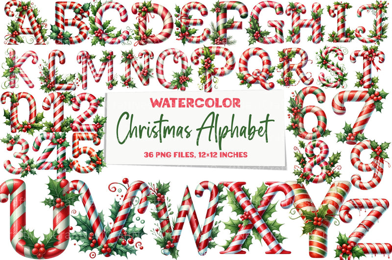 Christmas Alphabet Clipart Bundle 8 - CraftNest - Digital Crafting and Art