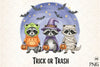 Halloween Raccoon Trick Or Treat Clipart Bundle