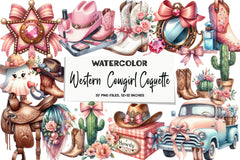 Coquette Cowgirl Clipart Bundle - CraftNest - Digital Crafting and Art