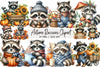 Autumn Raccoons Clipart Bundle 88