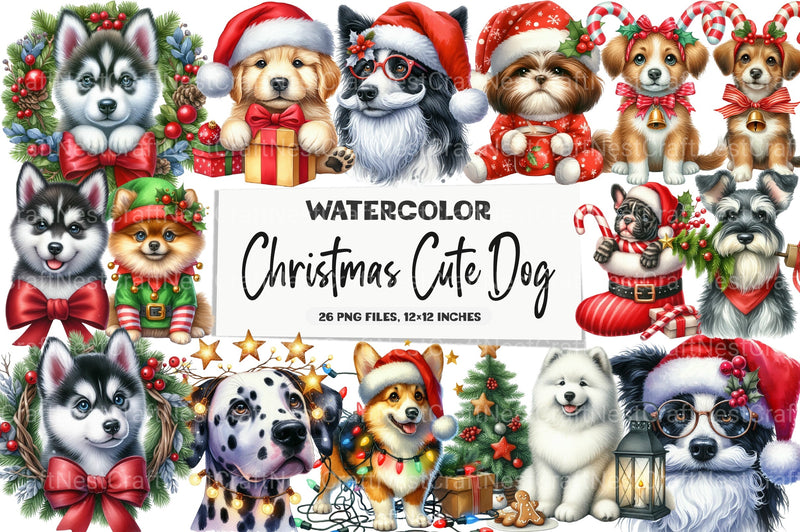 Christmas Cute Dog Clipart Bundle - CraftNest - Digital Crafting and Art