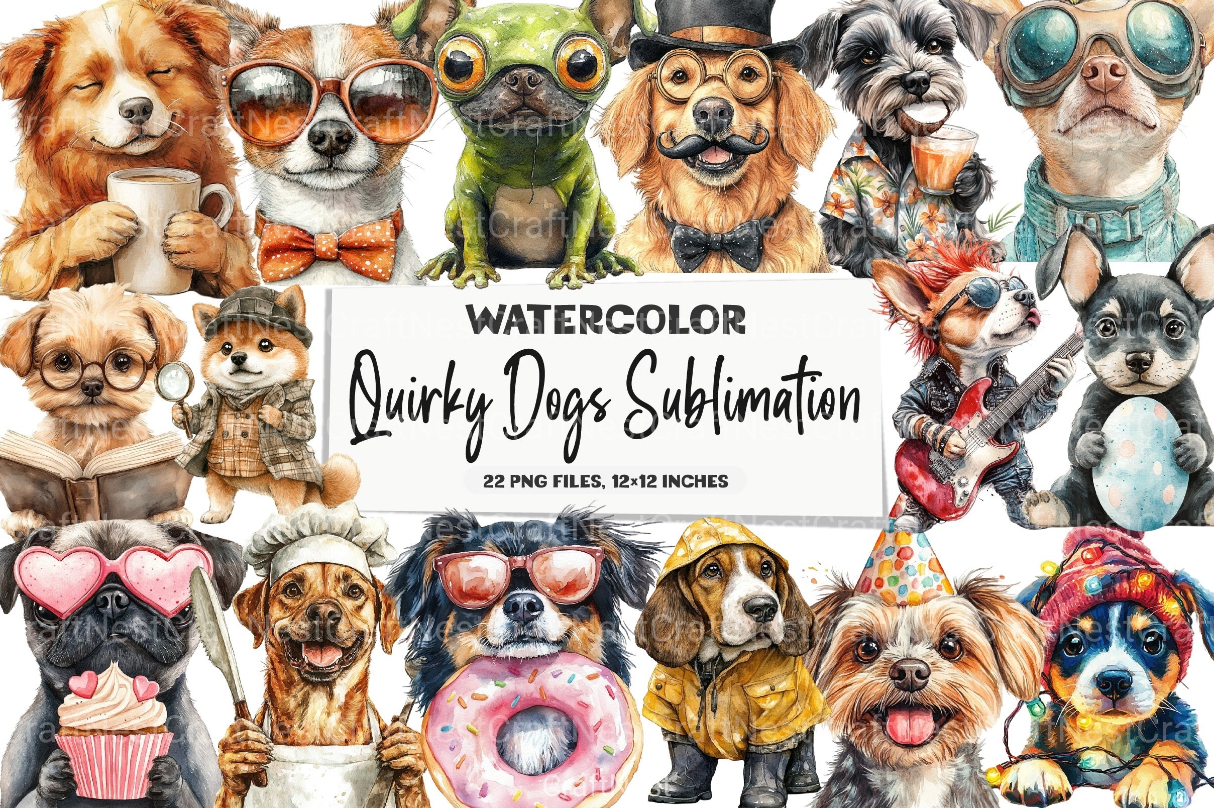 Quirky Dogs Clipart Bundle - CraftNest - Digital Crafting and Art