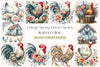 Vintage Spring Floral Chicken Clipart Bundle
