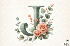 Floral Alphabet Clipart Bundle 5 - CraftNest - Digital Crafting and Art