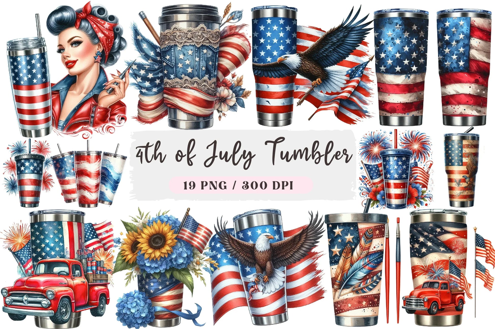 4th of July Tumbler Wrap Bundle - CraftNest - Digital Crafting and Art
