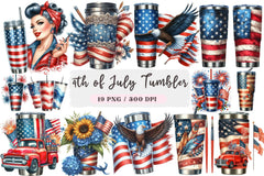 4th of July Tumbler Wrap Bundle - CraftNest - Digital Crafting and Art