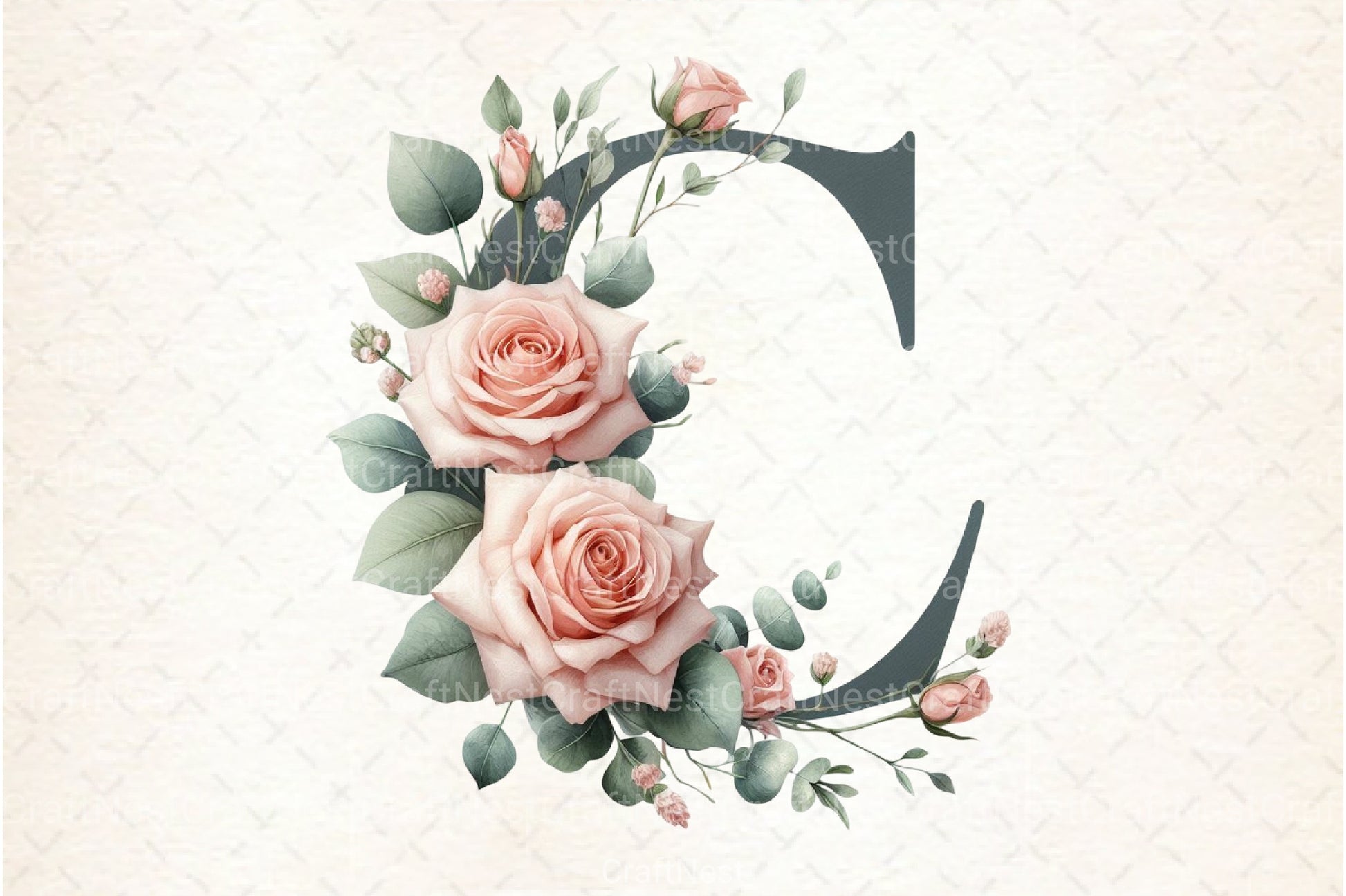 Floral Alphabet Clipart Bundle 12 - CraftNest - Digital Crafting and Art