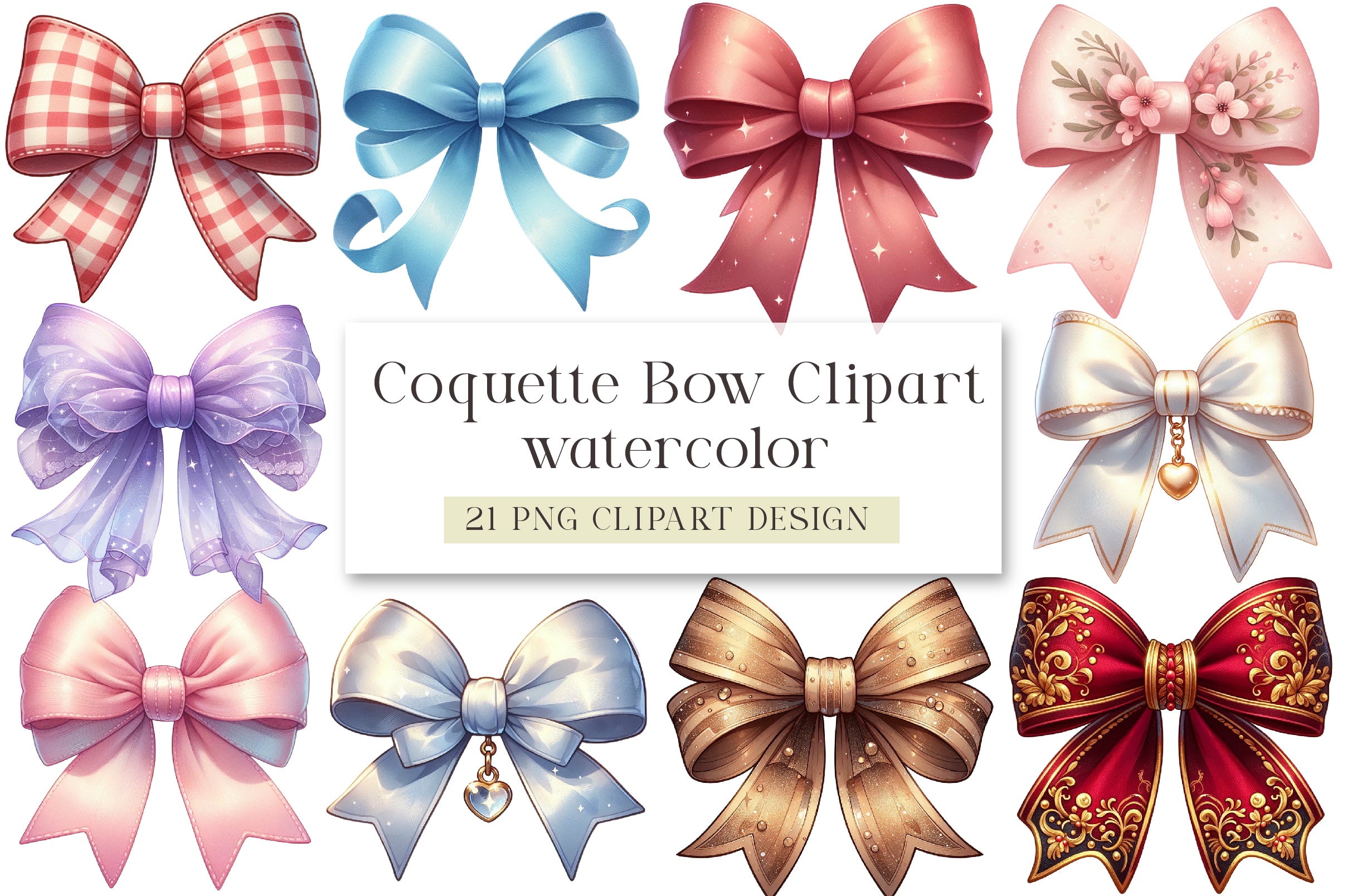 Coquette Bow Clipart Bundle