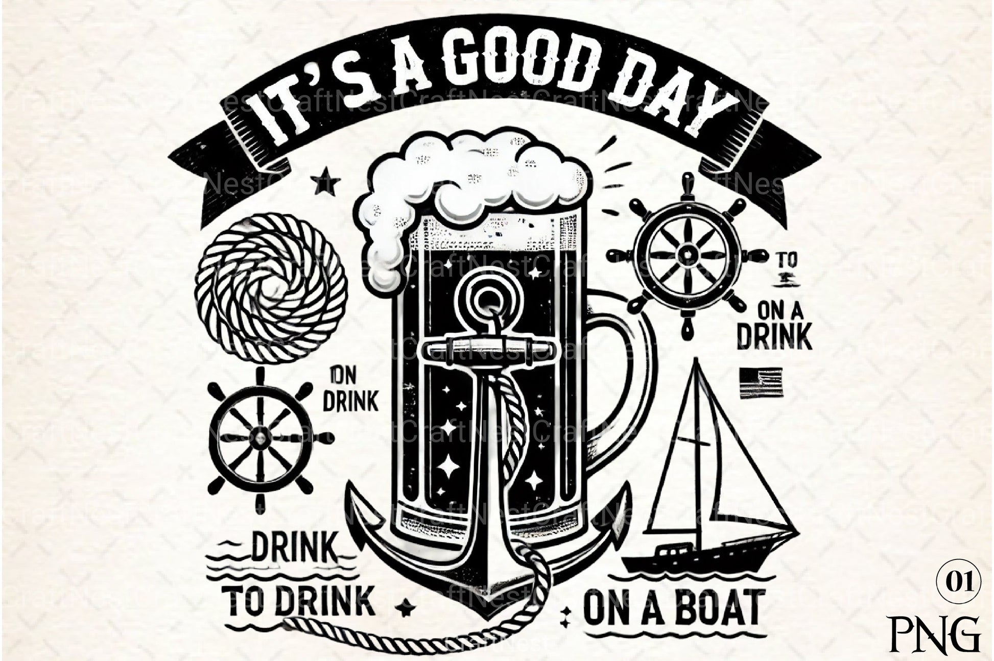 Summer Lake River Boat Drink Clipart Bundle - CraftNest - Digital Crafting and Art