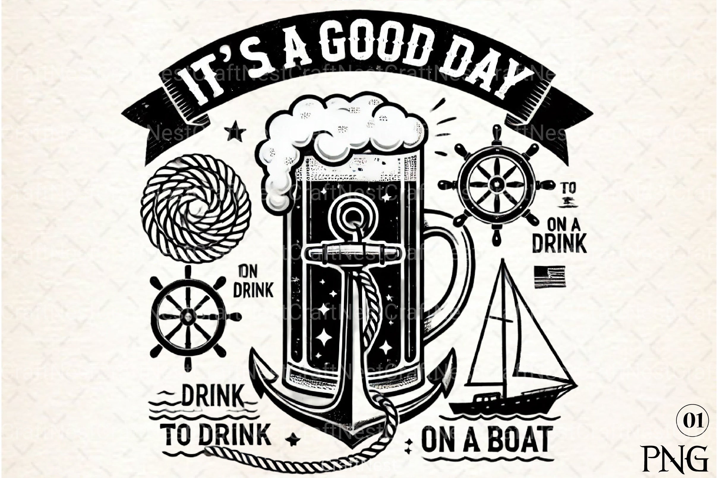 Summer Lake River Boat Drink Clipart Bundle - CraftNest - Digital Crafting and Art