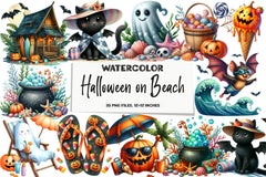 Halloween Beach Clipart Bundle - CraftNest - Digital Crafting and Art