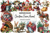 Vintage Christmas Farm Animal Clipart Bundle