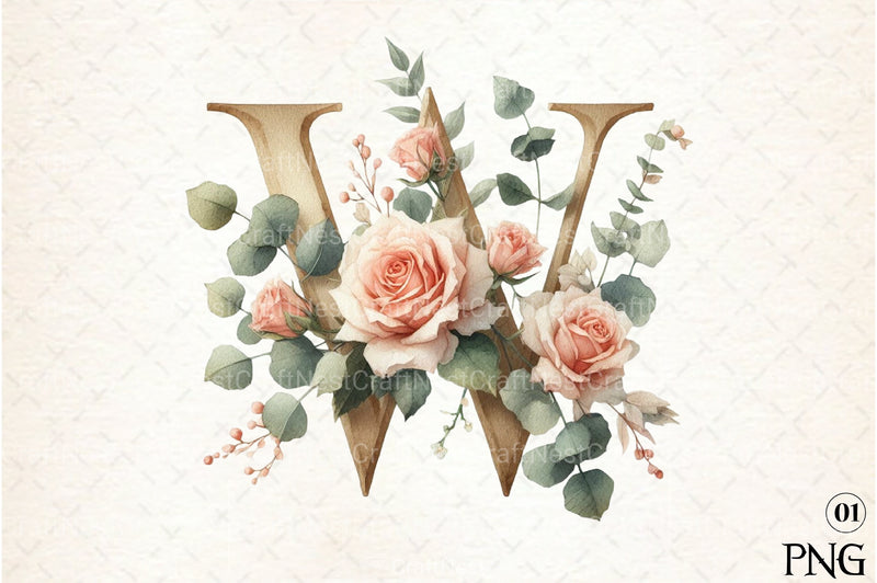 Floral Alphabet Clipart Bundle 2 - CraftNest - Digital Crafting and Art