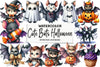 Cute Bats Halloween Clipart Bundle