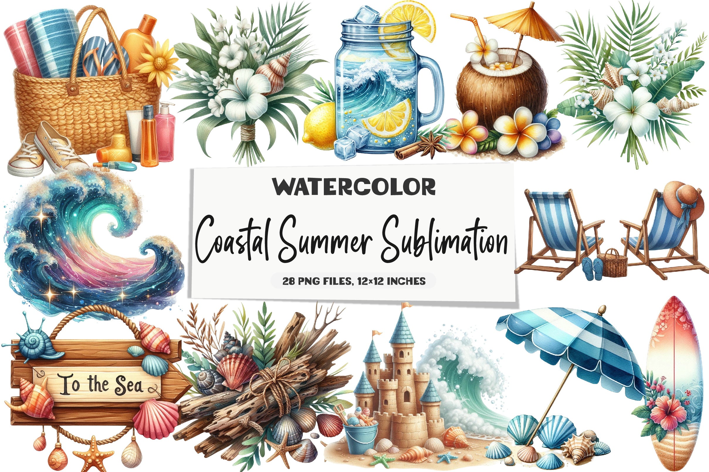 Coastal Summer Clipart Bundle