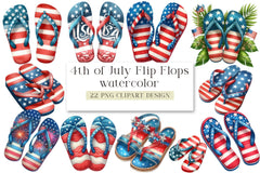 4th of July Flip Flops Clipart Bundle - CraftNest - Digital Crafting and Art