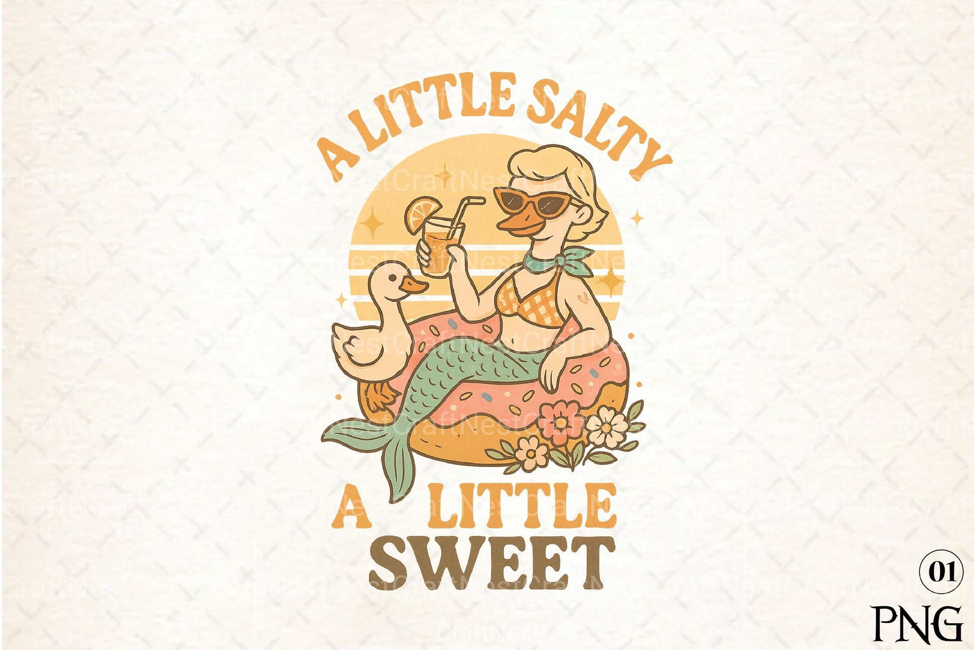 Summer Mermaid Salty Sweet Clipart Bundle 2 - CraftNest - Digital Crafting and Art