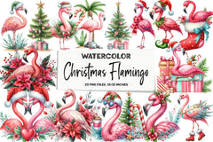 Christmas Flamingo Clipart Bundle 4 - CraftNest - Digital Crafting and Art