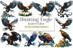 Hunting Eagle Clipart Bundle - CraftNest - Digital Crafting and Art