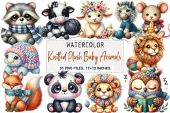Knitted Plush Baby Animals Clipart Bundle - CraftNest - Digital Crafting and Art