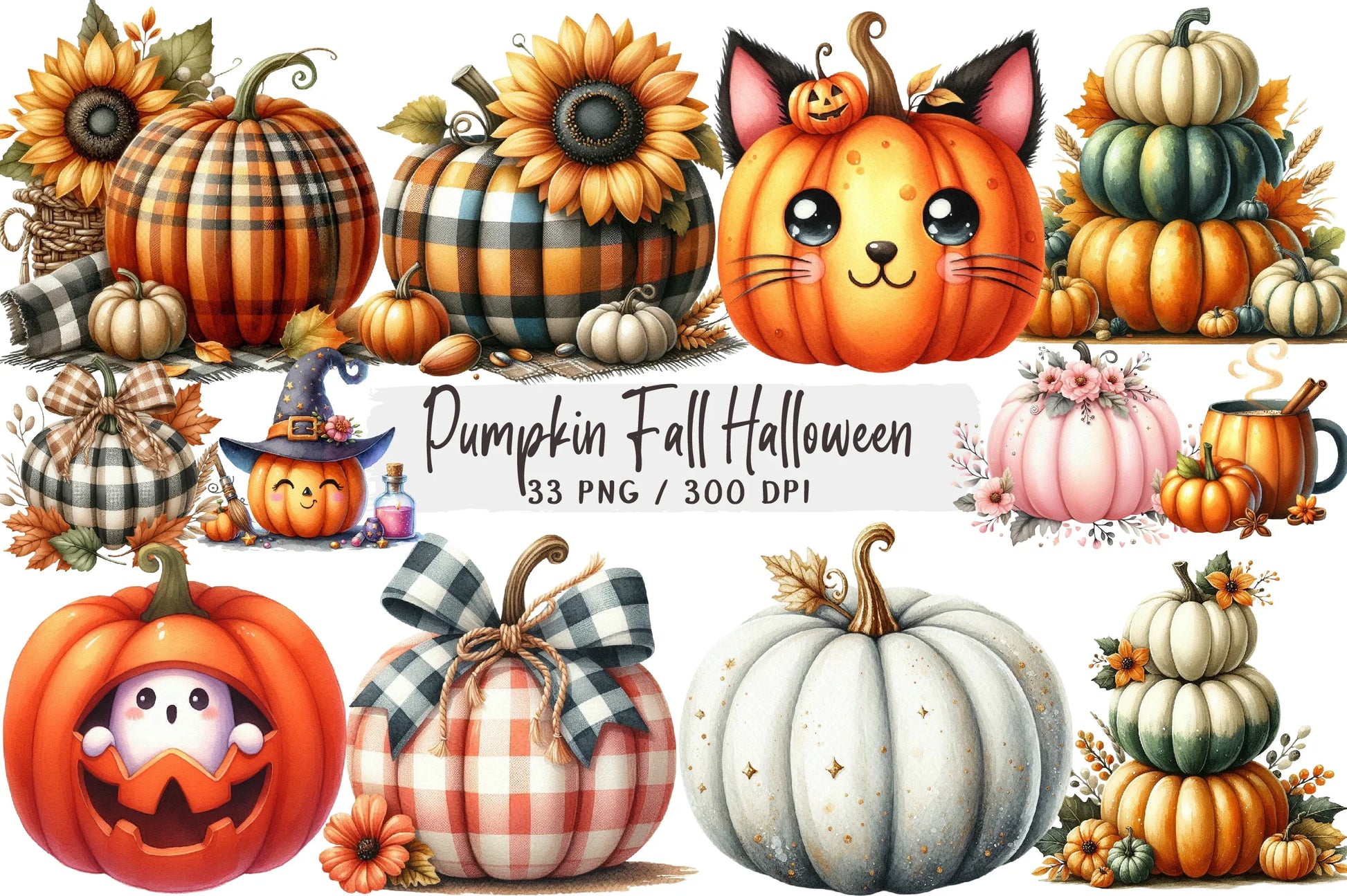 Pumpkin Halloween Clipart Bundle - CraftNest - Digital Crafting and Art