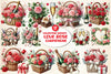 Valentine's Basket Love Rose Champagne Clipart Bundle