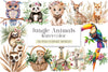 Boho Jungle Animals Summer Clipart Bundle