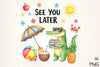 See You Later Summer Beach Alligator Clipart Bundle