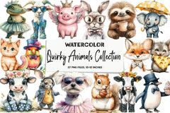Quirky Animals Clipart Collection Bundle - CraftNest - Digital Crafting and Art