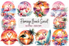 Flamingo Beach Sunset Clipart Bundle