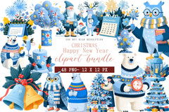 Christmas & New Year Clipart Bundle - CraftNest - Digital Crafting and Art